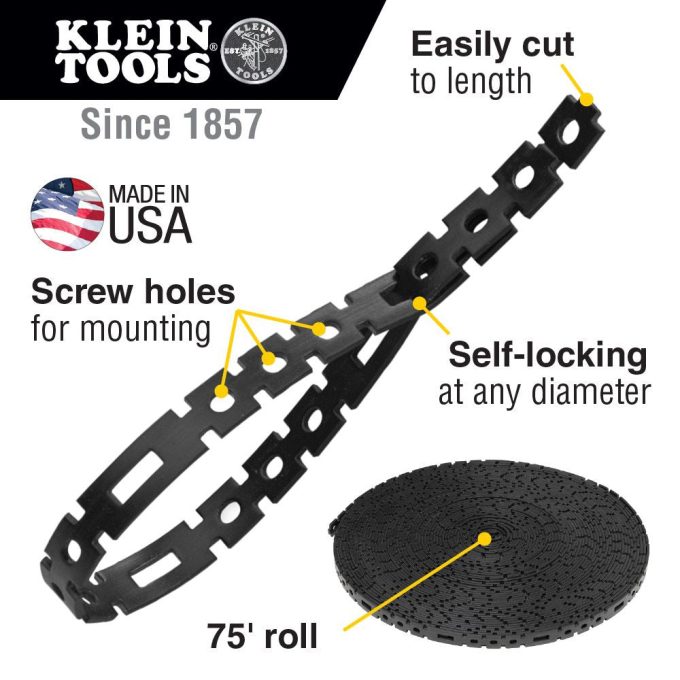 Klein Tools 450-700 Stretch Cable Tie Roll, 75-Foot - Image 2