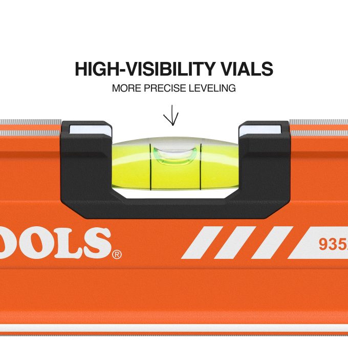 Klein Tools 93524MAG Magnetic Box Beam Level, 3 Vial, 24" - Image 5