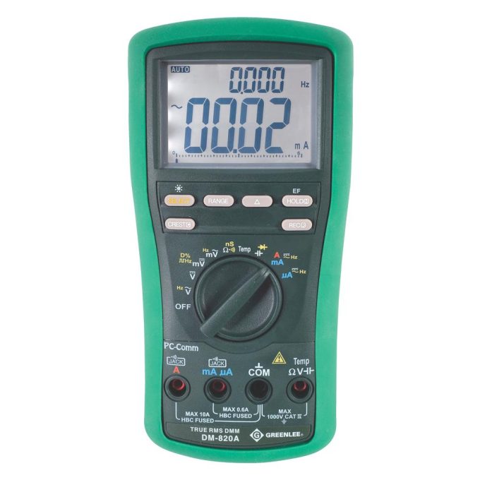 Greenlee DM-820A Digital Multimeter, TRMS, AC/DC, CAP, TEMP