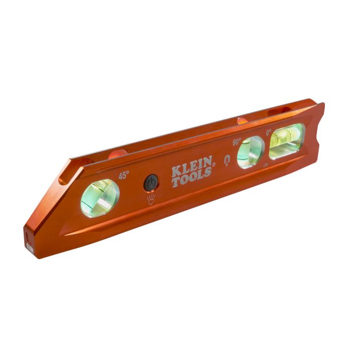 Klein Tools 935RBLT Lighted Level, Magnetic Torpedo, 3 Vial, V-Groove and Magnet Track - Image 2